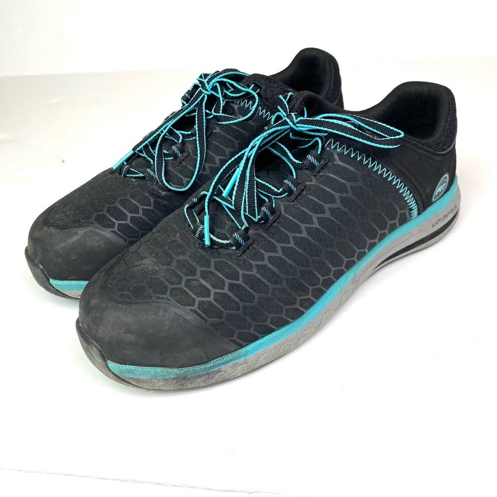 Timberland Women's Size 11 W Work Shoes Sneakers Black Teal A1XS7 PRO514 Safety